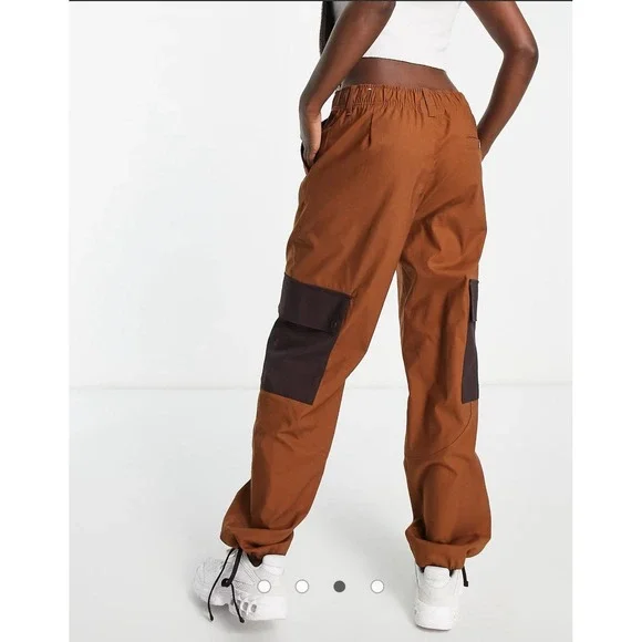 Nike Pants Womens XS Brown Air Jordan Essential Utility Cargo Loose Fit Joggers - Picture 2 of 16